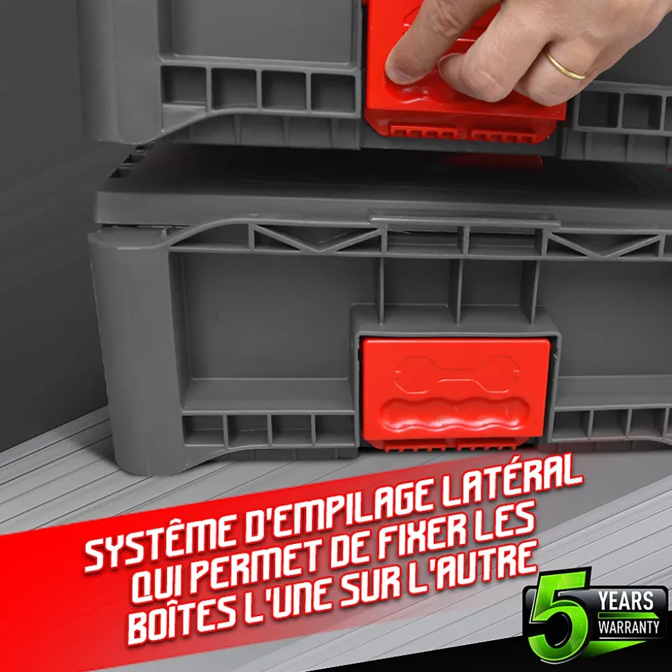 Boîte à outils empilable en plastique 46.4x33.5x14.2cm - Constructor