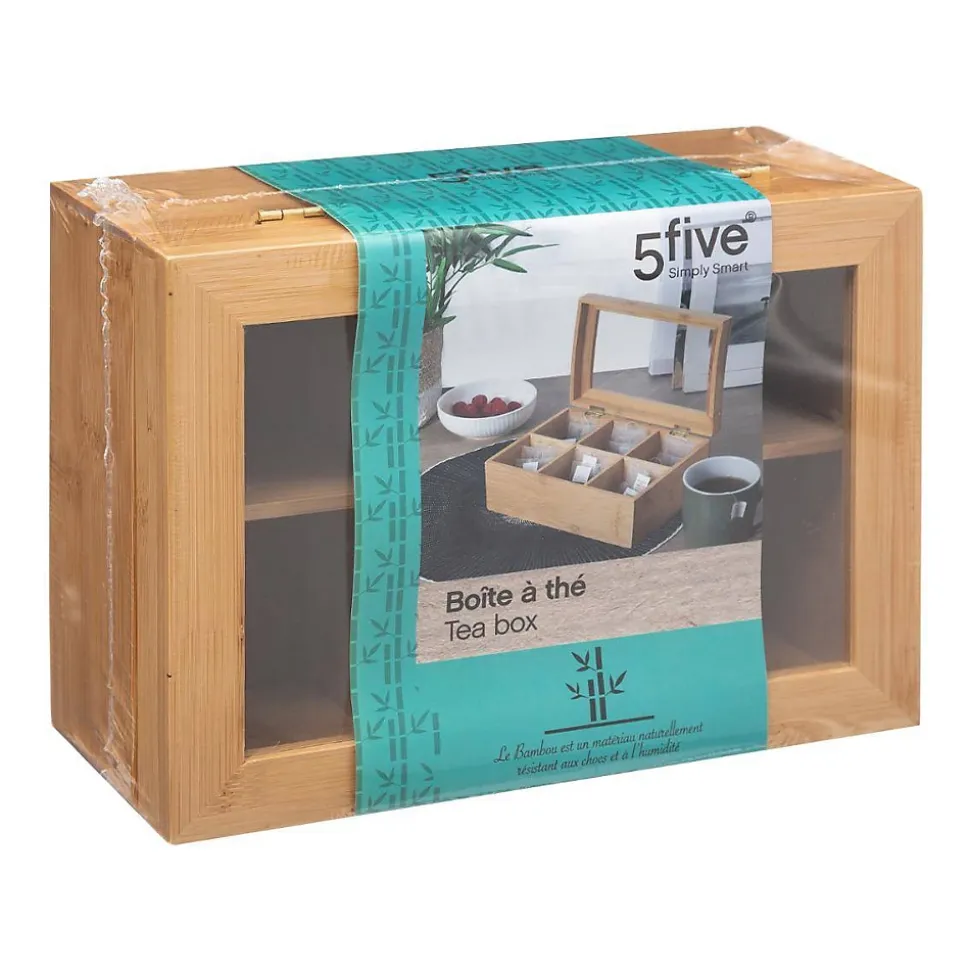 Boîte à thé 6 compartiments Bambou - 5Five