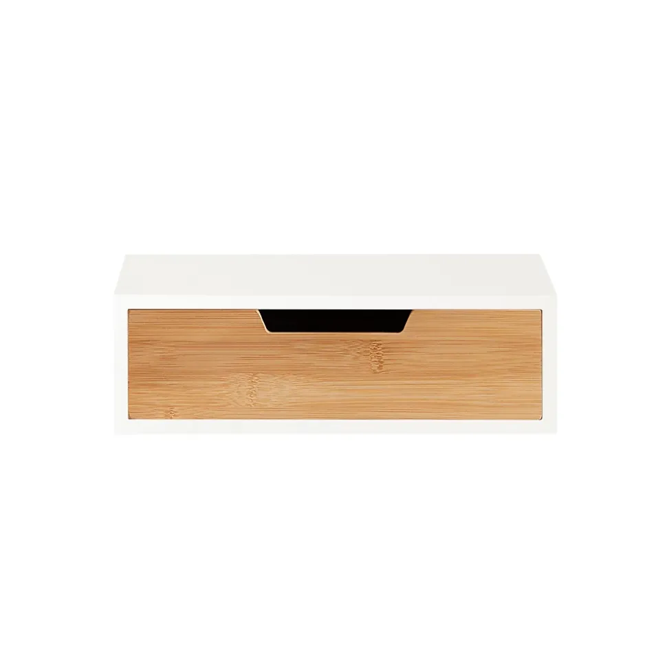 Boîte à Thé en Bois avec Tiroir Organisateur Compact sur Pieds Antidérapants
