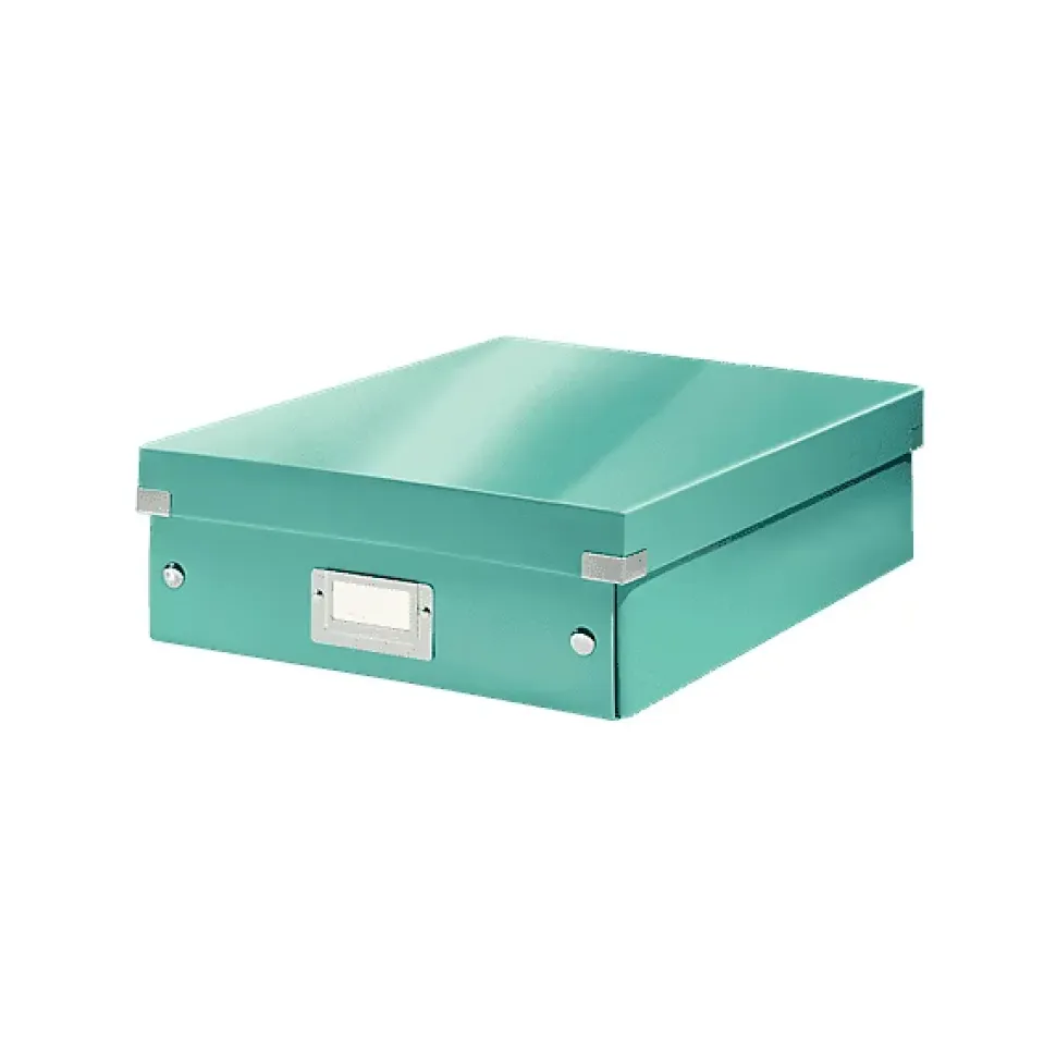 Boîte carton compartimentée multi usages avec couvercle - Menthe