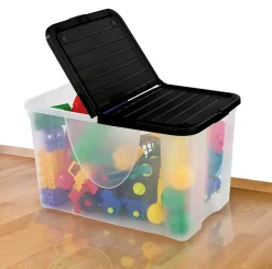 Boîte de rangement 58 L couvercle noir