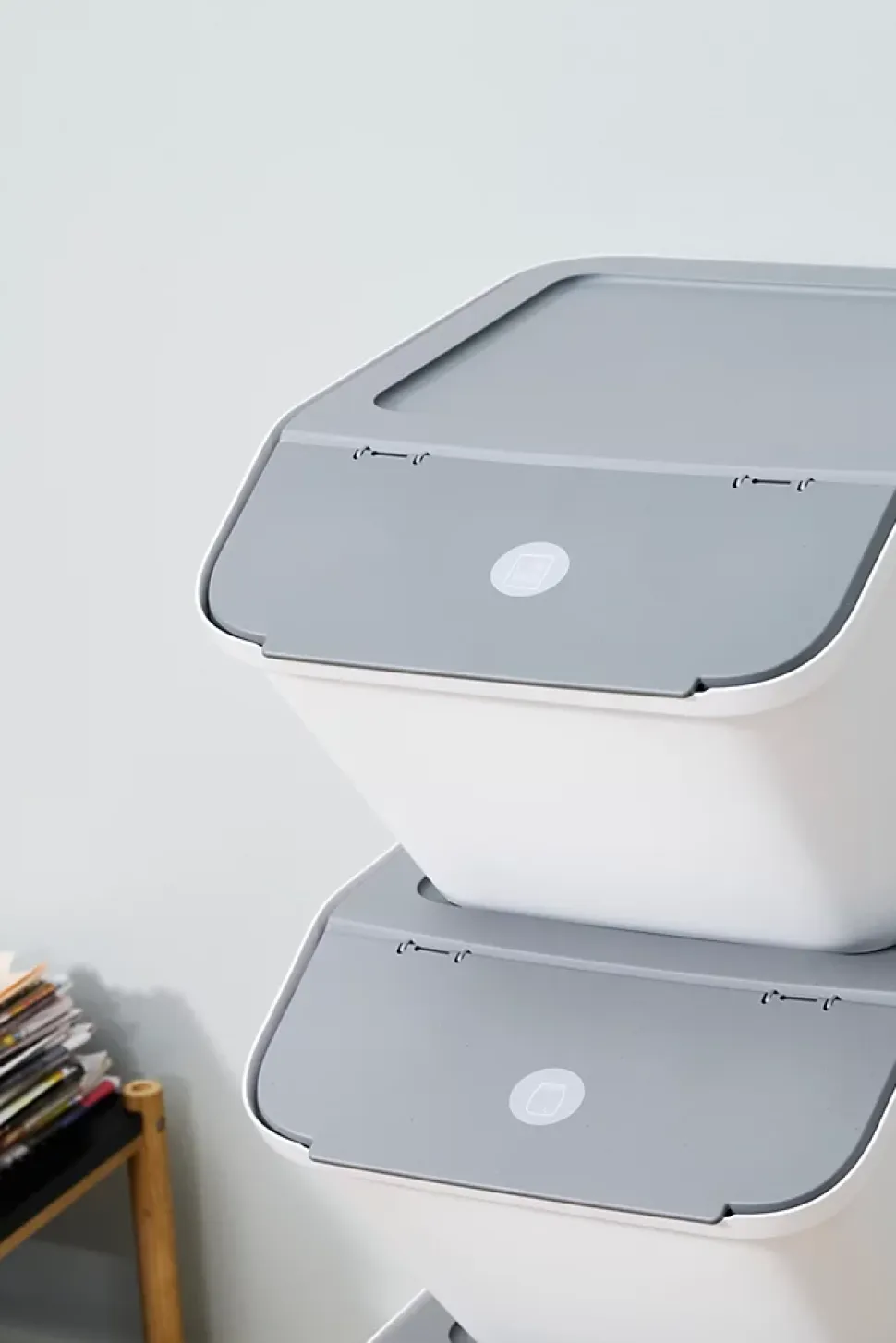Boîte de rangement 51 L empilable SmartStore Collect Stack It Orthex P.55 cm blanc et gris