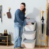 Boîte de rangement 37 L empilable SmartStore Collect Stack It Orthex P.55 cm blanc et gris