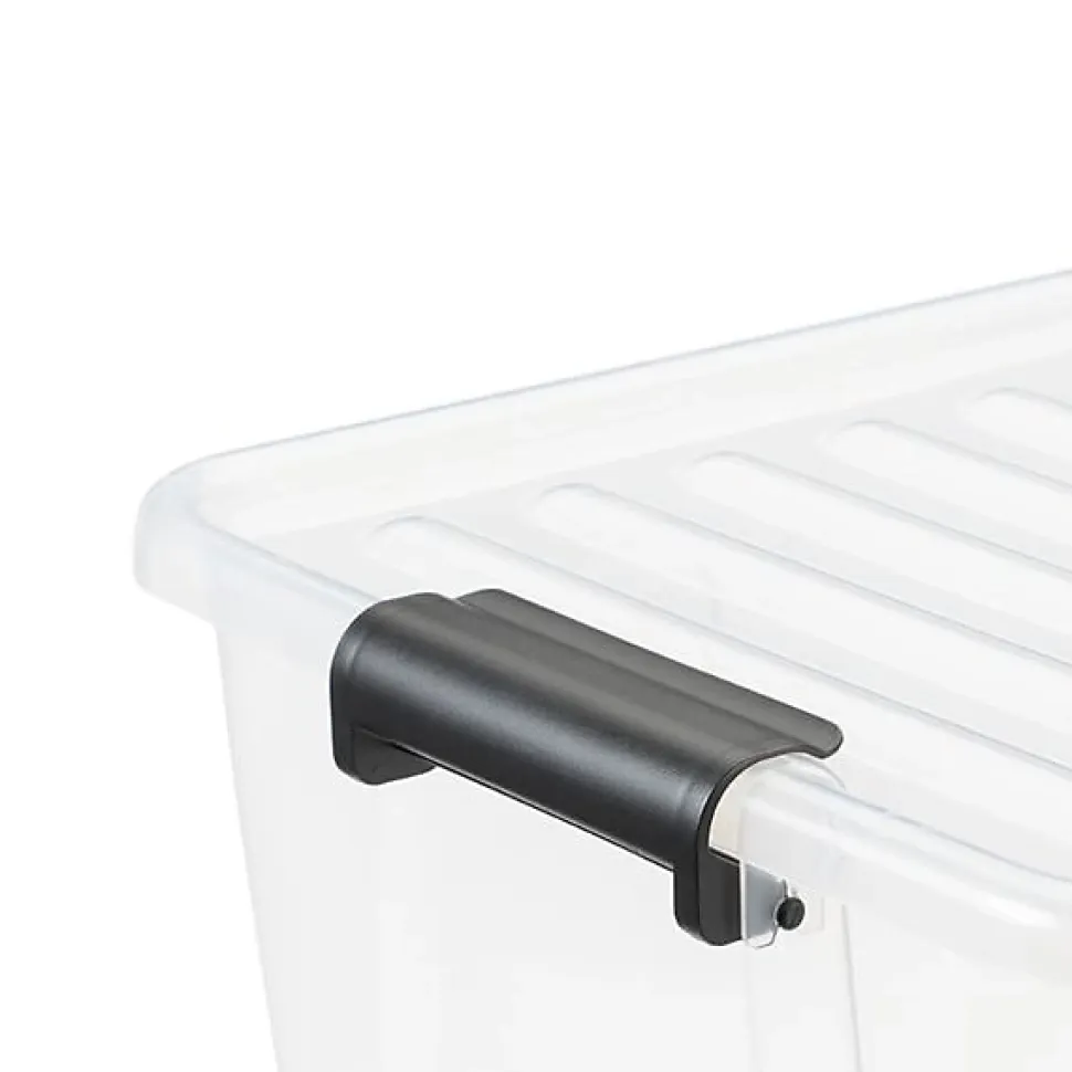 Boîte de rangement avec couvercle Home Box 30 litres - Gris