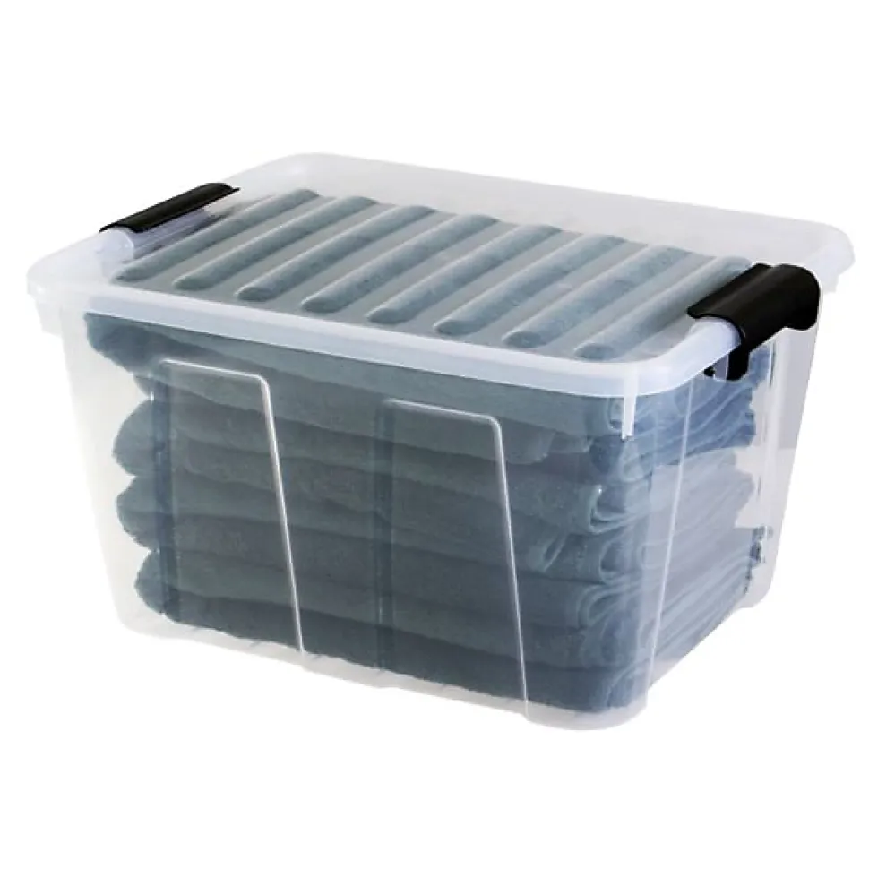 Boîte de rangement avec couvercle Home Box 30 litres - Transparent