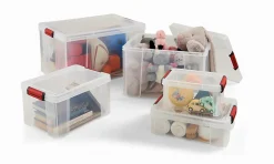 Boîte de rangement avec couvercle Sundis Clip’n store 17 L transparent