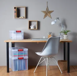 Boîte de rangement avec couvercle Sundis Clip’n store 45 L transparent
