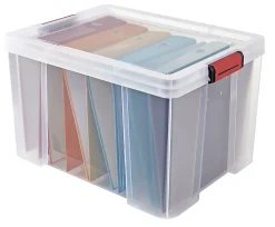 Boîte de rangement avec couvercle Sundis Clip’n store 45 L transparent
