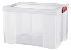 Boîte de rangement avec couvercle Sundis Clip’n store 75 L transparent