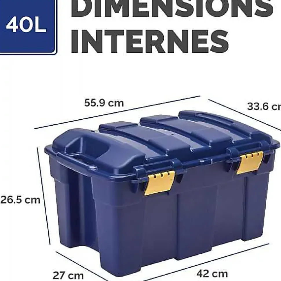 Boîte de rangement avec Couvercle Charnière 45 litres