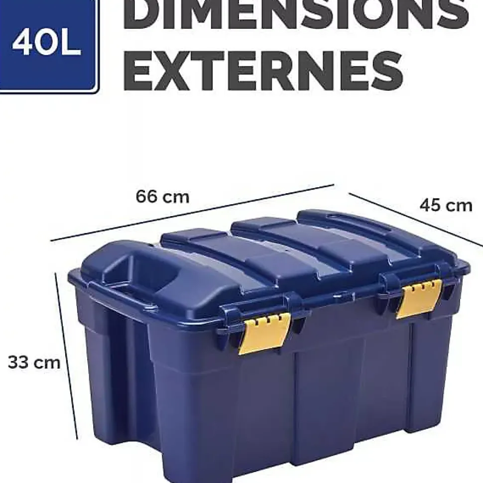 Boîte de rangement avec Couvercle Charnière 45 litres