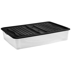 Boîte de rangement avec roulettes Tontarelli Underbed 56,4 l couvercle noir vendue par 2
