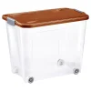 Boîte de rangement avec roulettes Tontarelli Combi Box 67 L couvercle terracotta vendue par 3 pièces
