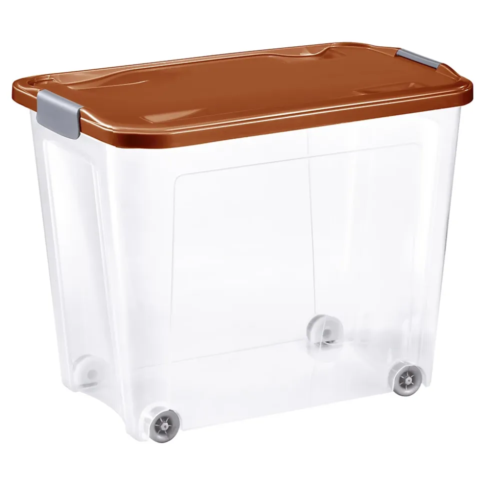Boîte de rangement avec roulettes Tontarelli Combi Box 67 L couvercle terracotta vendue par 3 pièces
