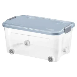 Boîte de rangement avec roulettes Tontarelli Combi Box 43 L couvercle bleu vendue par 3 pièces