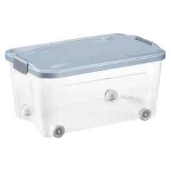Boîte de rangement avec roulettes Tontarelli Combi Box 43 L couvercle bleu vendue par 3 pièces