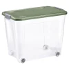 Boîte de rangement avec roulettes Tontarelli Combi Box 67 L couvercle vert vendue par 3 pièces