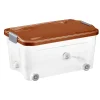 Boîte de rangement avec roulettes Tontarelli Combi Box 43 L couvercle terracotta vendue par 3 pièces
