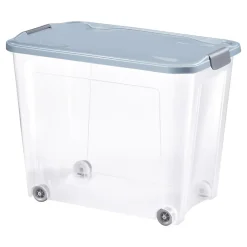 Boîte de rangement avec roulettes Tontarelli Combi Box 67 L couvercle bleu vendue par 3 pièces