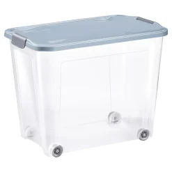 Boîte de rangement avec roulettes Tontarelli Combi Box 67 L couvercle bleu vendue par 3 pièces