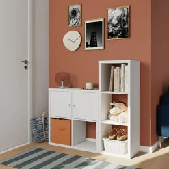 Boîte de rangement carrée en textile Mixxit coloris terracotta