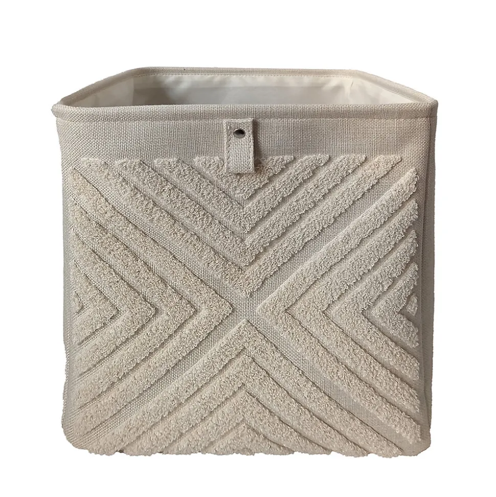 Boîte de rangement carrée en textile Mixxit motif étoile
