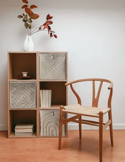 Boîte de rangement carrée en textile Mixxit motif étoile