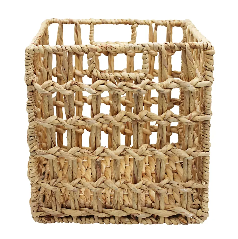 Boîte de rangement carrée en jacinthe d'eau tressé façon cage Mixxit