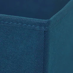 Boîte de rangement carrée en textile Mixxit coloris bleu canard