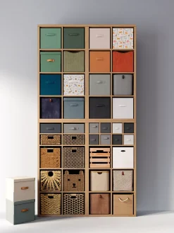 Boîte de rangement carrée en fibre naturelle Mixxit