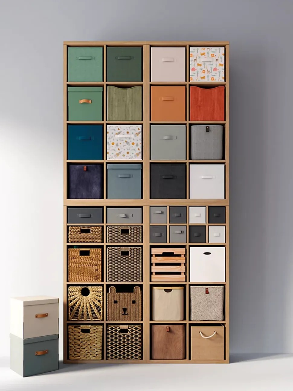 Boîte de rangement carrée en fibre naturelle Mixxit