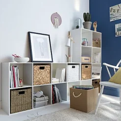 Boîte de rangement carrée en fibre naturelle Mixxit