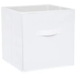 Boîte de rangement carrée en textile Mixxit coloris blanc