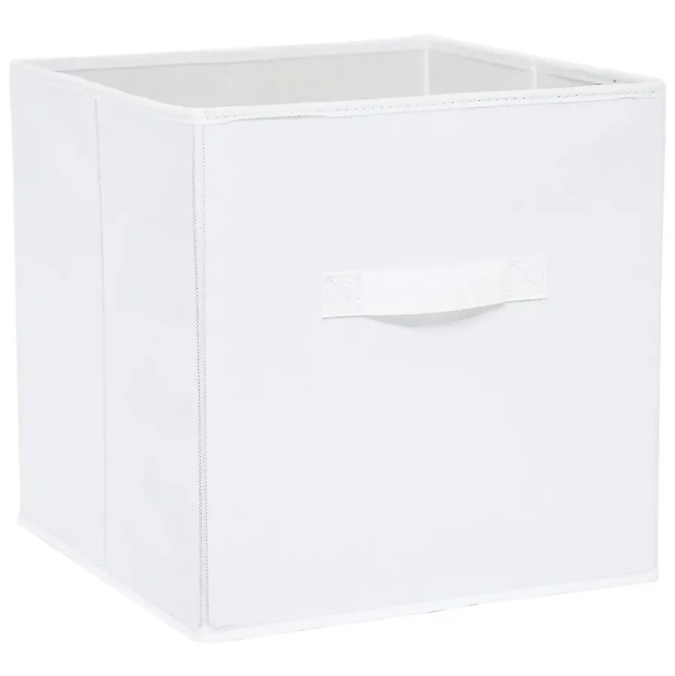 Boîte de rangement carrée en textile Mixxit coloris blanc