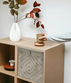 Boîte de rangement carrée en textile Mixxit motif œil