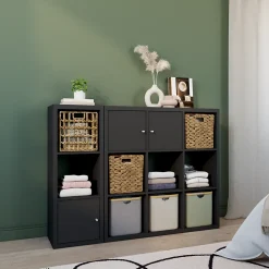 Boîte de rangement carrée en polycoton avec cadre Mixxit kaki