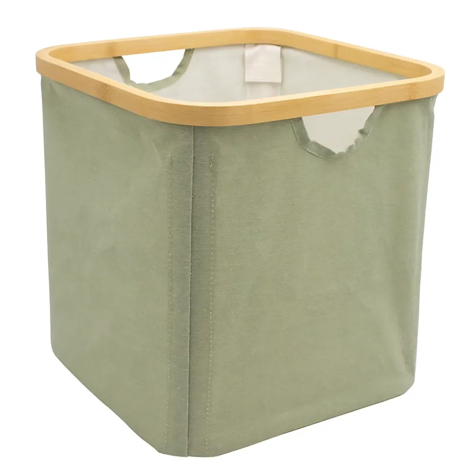 Boîte de rangement carrée en polycoton avec cadre Mixxit kaki