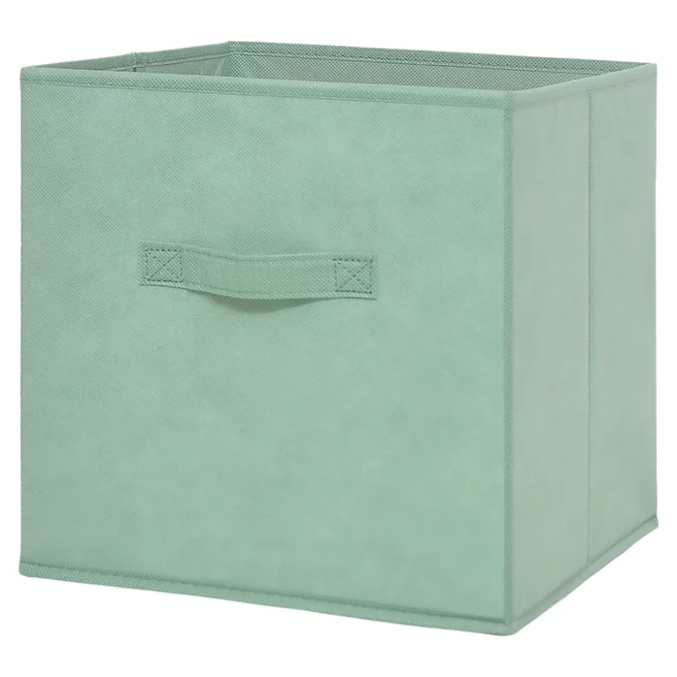 Boîte de rangement carrée en textile Mixxit coloris vert clair