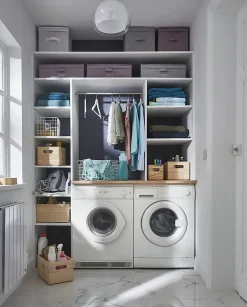 Boîte de rangement carrée en tissu Mixxit coloris blanc