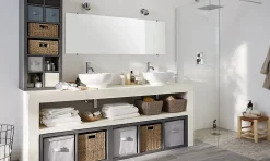 Boîte de rangement carrée en tissu Mixxit coloris blanc