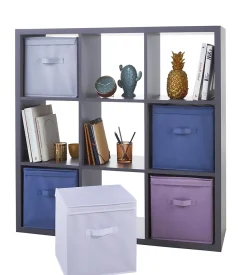 Boîte de rangement carrée en tissu Mixxit coloris blanc