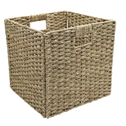 Boîte de rangement carrée en jonc de mer Mixxit