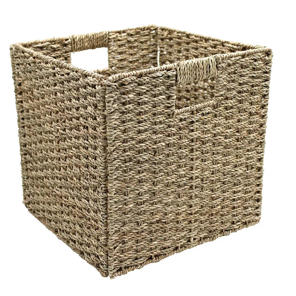 Boîte de rangement carrée en jonc de mer Mixxit