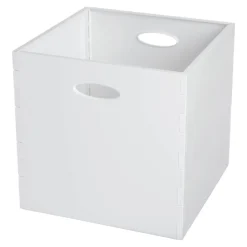 Boîte de rangement carrée en plastique Mixxit coloris blanc brillant