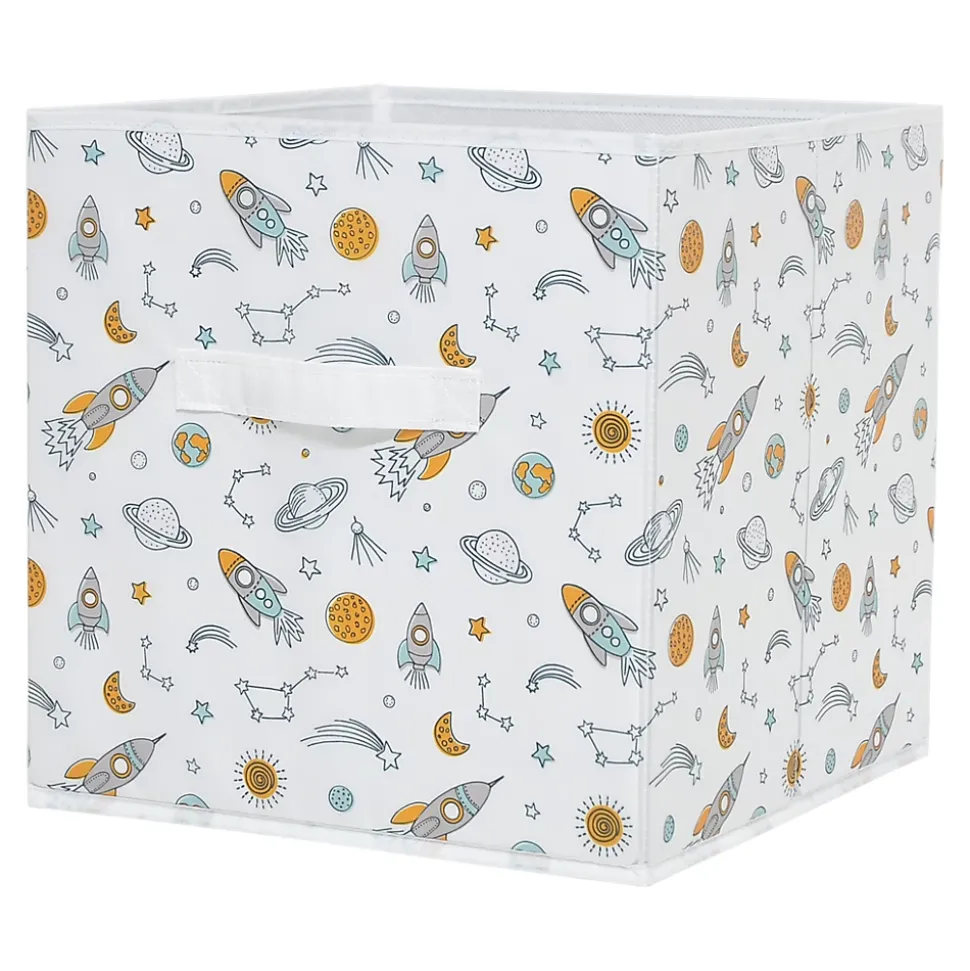Boîte de rangement carrée en textile Mixxit motif de l'espace