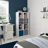 Boîte de rangement carrée en textile Mixxit coloris gris foncé