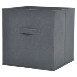 Boîte de rangement carrée en textile Mixxit coloris gris foncé