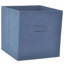 Boîte de rangement carrée en textile Mixxit coloris bleu marine