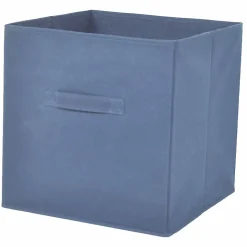 Boîte de rangement carrée en textile Mixxit coloris bleu marine
