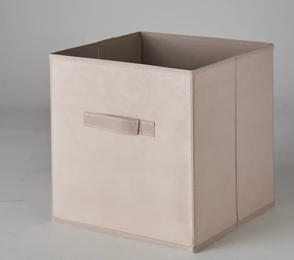 Boîte de rangement carrée en textile Mixxit coloris rose